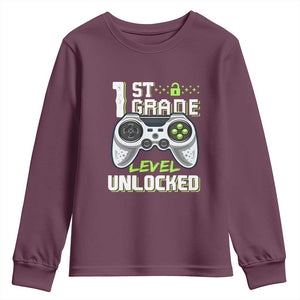 Leveling Up To School Funny Gamer Boys Youth Sweatshirt First Day Back to School Gift