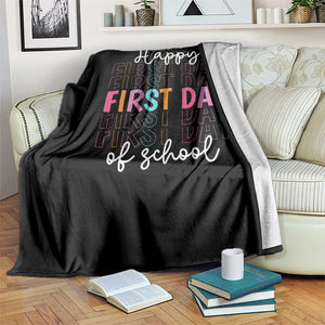 Happy First Day of School Throw Blanket Positive Vibe Teacher and Student Gift