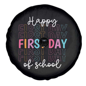 Happy First Day of School Spare Tire Cover Positive Vibe Teacher and Student Gift