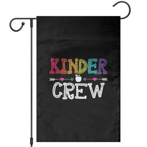 Kinder Crew Funny Kindergarten Garden Flag Teacher and Student Back to School