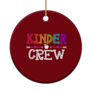 Kinder Crew Funny Kindergarten Ceramic Ornament Teacher and Student Back to School