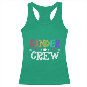 Kinder Crew Funny Kindergarten Racerback Tank Top Teacher and Student Back to School