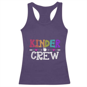 Kinder Crew Funny Kindergarten Racerback Tank Top Teacher and Student Back to School