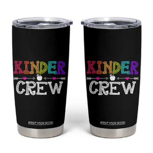 Kinder Crew Funny Kindergarten Tumbler Cup Teacher and Student Back to School