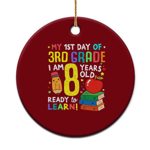 Hello 3rd Grade Ceramic Ornament Boys and Girls First Day Back to School Gift