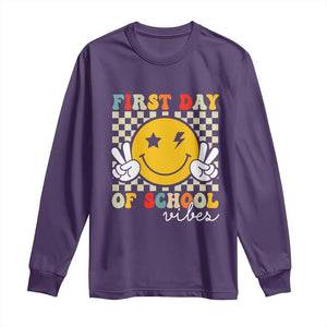 First Day of School Vibes Long Sleeve Shirt Aesthetic Back to School Teacher Student