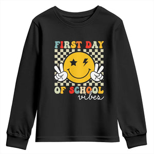 First Day of School Vibes Youth Sweatshirt Aesthetic Back to School Teacher Student