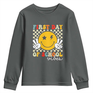 First Day of School Vibes Youth Sweatshirt Aesthetic Back to School Teacher Student