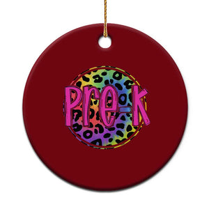 Pre-Kindergarten Neon Leopard Effect Printing Ceramic Ornament Wild About PreK Teacher Student Gift