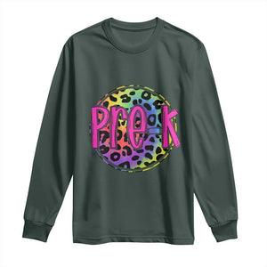 Pre-Kindergarten Neon Leopard Effect Printing Long Sleeve Shirt Wild About PreK Teacher Student Gift
