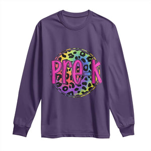 Pre-Kindergarten Neon Leopard Effect Printing Long Sleeve Shirt Wild About PreK Teacher Student Gift