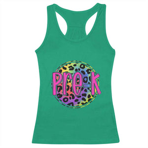 Pre-Kindergarten Neon Leopard Effect Printing Racerback Tank Top Wild About PreK Teacher Student Gift