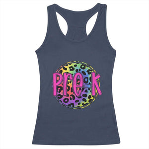 Pre-Kindergarten Neon Leopard Effect Printing Racerback Tank Top Wild About PreK Teacher Student Gift