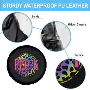 Pre-Kindergarten Neon Leopard Effect Printing Spare Tire Cover Wild About PreK Teacher Student Gift