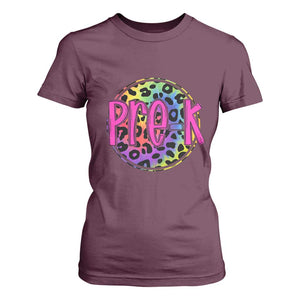 Pre-Kindergarten Neon Leopard Effect Printing T Shirt For Women Wild About PreK Teacher Student Gift