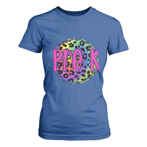 Pre-Kindergarten Neon Leopard Effect Printing T Shirt For Women Wild About PreK Teacher Student Gift