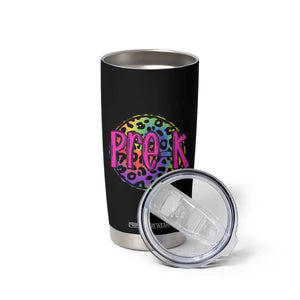 Pre-Kindergarten Neon Leopard Effect Printing Tumbler Cup Wild About PreK Teacher Student Gift