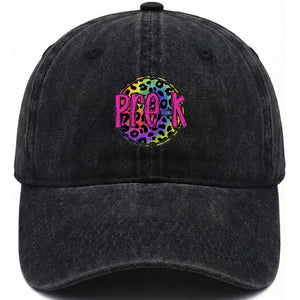 Pre-Kindergarten Neon Leopard Effect Printing Washed Cotton Baseball Cap Wild About PreK Teacher Student Gift