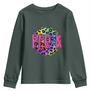 Pre-Kindergarten Neon Leopard Effect Printing Youth Sweatshirt Wild About PreK Teacher Student Gift