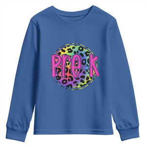 Pre-Kindergarten Neon Leopard Effect Printing Youth Sweatshirt Wild About PreK Teacher Student Gift