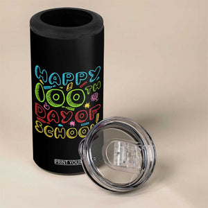 Happy 100 Days of School 4 in 1 Can Cooler Tumbler 100th Day Funny Milestone Celebration