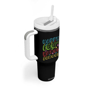 Happy 100 Days of School Tumbler With Handle 100th Day Funny Milestone Celebration