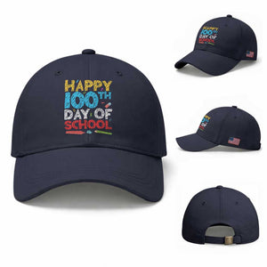 100 Days of School Celebration Baseball Cap Happy 100th Day Student Teacher Gift