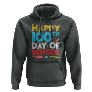 100 Days of School Celebration Hoodie Happy 100th Day TS01 Dark Heather Print Your Wear