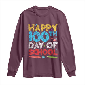 100 Days of School Celebration Long Sleeve Shirt Happy 100th Day Student Teacher Gift