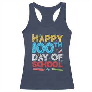 100 Days of School Celebration Racerback Tank Top Happy 100th Day Student Teacher Gift