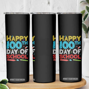 100 Days of School Celebration Skinny Tumbler Happy 100th Day Student Teacher Gift