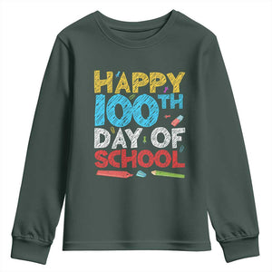 100 Days of School Celebration Youth Sweatshirt Happy 100th Day Student Teacher Gift
