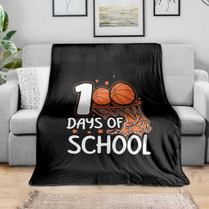 100 Days of Rocking School Basketball Throw Blanket Cool Kids Sports Gift