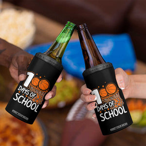 100 Days of Rocking School Basketball 4 in 1 Can Cooler Tumbler Cool Kids Sports Gift