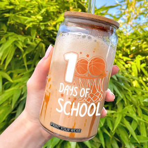 100 Days of Rocking School Basketball Glass Can Cool Kids Sports Gift