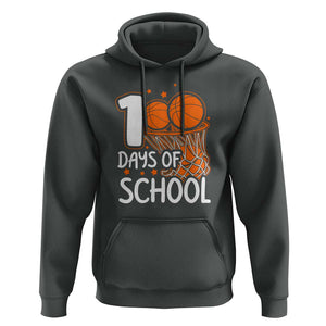 100th Day of School Hoodie Basketball Theme for Kids TS01 Dark Heather Print Your Wear