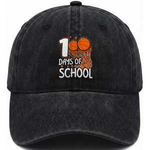 100 Days of Rocking School Basketball Washed Cotton Baseball Cap Cool Kids Sports Gift