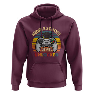 Middle School Level Unlocked Hoodie Happy First Day of Middle School TS01 Maroon Print Your Wear