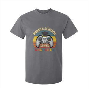 Middle School Level Unlocked T Shirt For Kid Funny Gamer First Day of Middle School