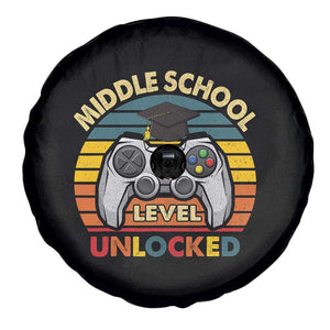 Middle School Level Unlocked Spare Tire Cover Funny Gamer First Day of Middle School