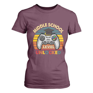 Middle School Level Unlocked T Shirt For Women Funny Gamer First Day of Middle School