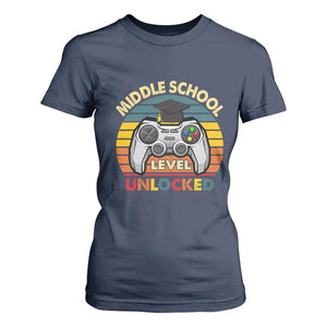 Middle School Level Unlocked T Shirt For Women Funny Gamer First Day of Middle School