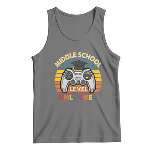 Middle School Level Unlocked Tank Top Funny Gamer First Day of Middle School