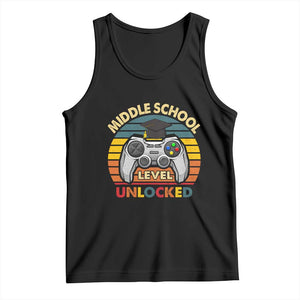 Middle School Level Unlocked Tank Top Funny Gamer First Day of Middle School