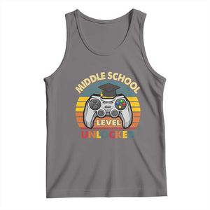 Middle School Level Unlocked Tank Top Funny Gamer First Day of Middle School