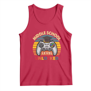 Middle School Level Unlocked Tank Top Funny Gamer First Day of Middle School