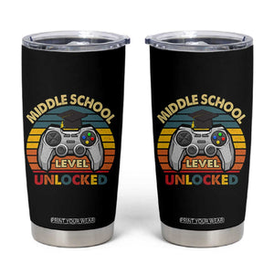 Middle School Level Unlocked Tumbler Cup Funny Gamer First Day of Middle School