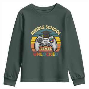 Middle School Level Unlocked Youth Sweatshirt Funny Gamer First Day of Middle School