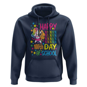 Happy 100th Day of School Unicorn Hoodie Celebration Design TS01 Navy Print Your Wear