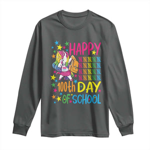 Happy 100th Day of School Unicorn Long Sleeve Shirt Magical Girls Celebration Gift